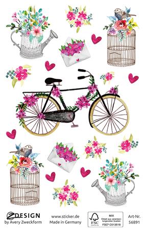 Matrica, papír, 3 ív, 76x120 mm, AVERY ZWECKFORM, "Z-Design No.56891", virágok